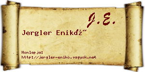 Jergler Enikő névjegykártya